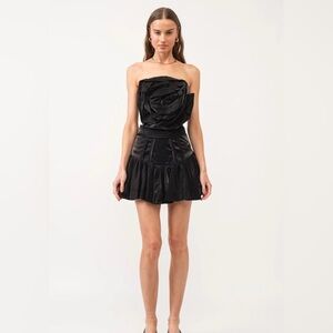 **NWT** Sofie The Label Satin Floral Appliqué Strapless Corset Top